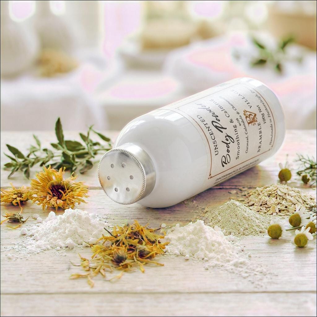 Natural Body Powder, Talc Free, Dusting Powder with oatmeal, calendula & chamomile