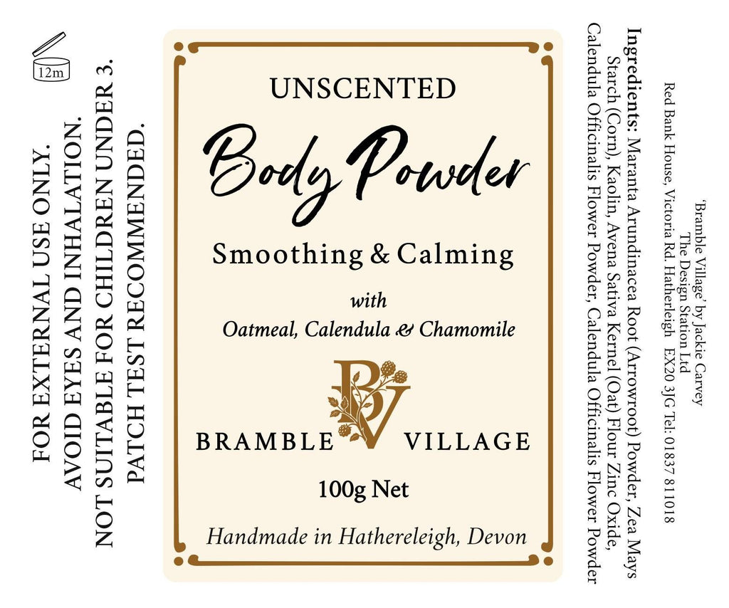 Natural Body Powder, Talc Free, Dusting Powder with oatmeal, calendula & chamomile