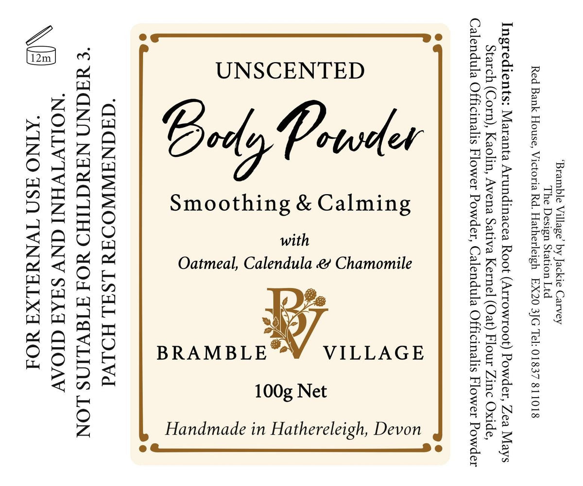 Natural Body Powder, Talc Free, Dusting Powder with oatmeal, calendula & chamomile