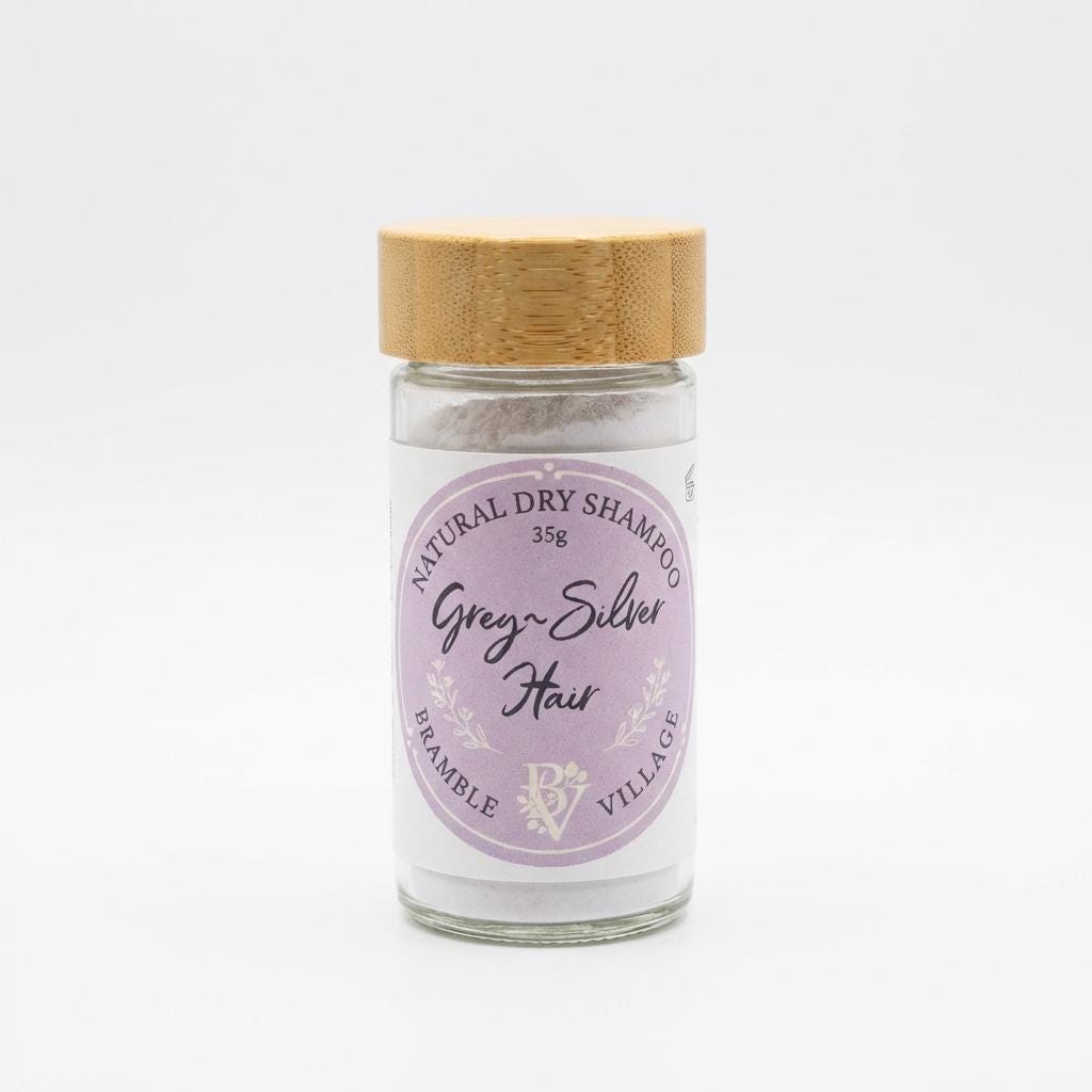 Natural Dry Shampoo Powder - Grey, Silver or White Hair
