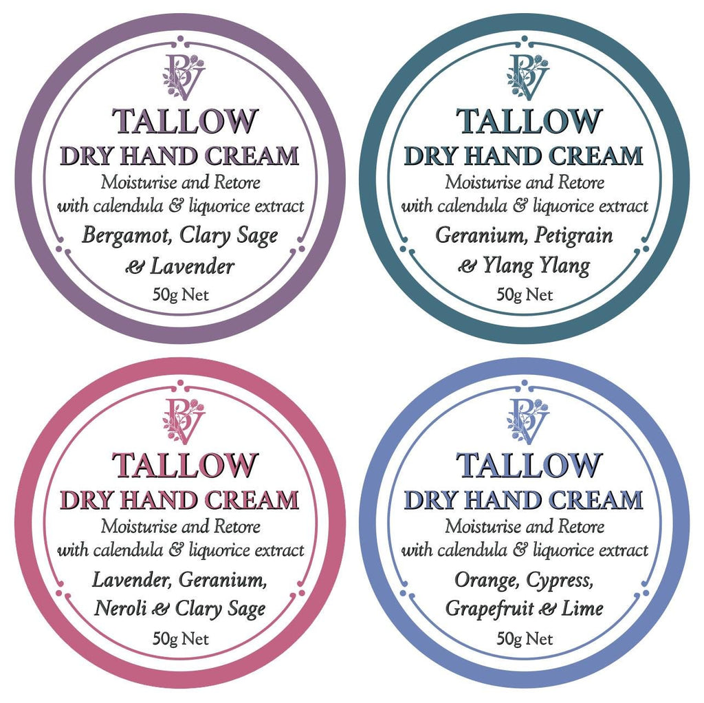 Tallow Hand Cream: for dry skin with Organic Grass Fed Tallow, Calendula & Liquorice Extract, Essential Oils