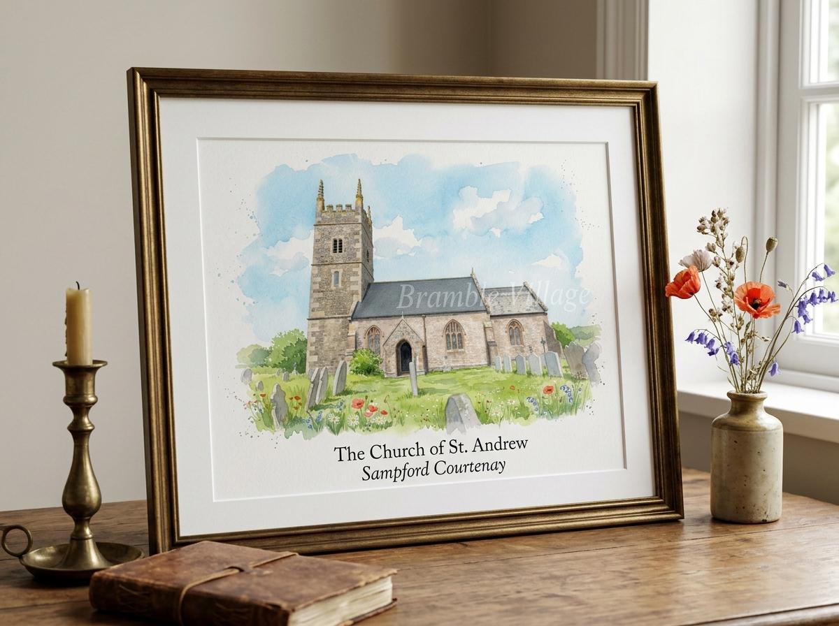 Personalised Wedding Venue Portrait from Photo, Custom Church Art Print, Wedding Anniversary Gift, Church Keepsake