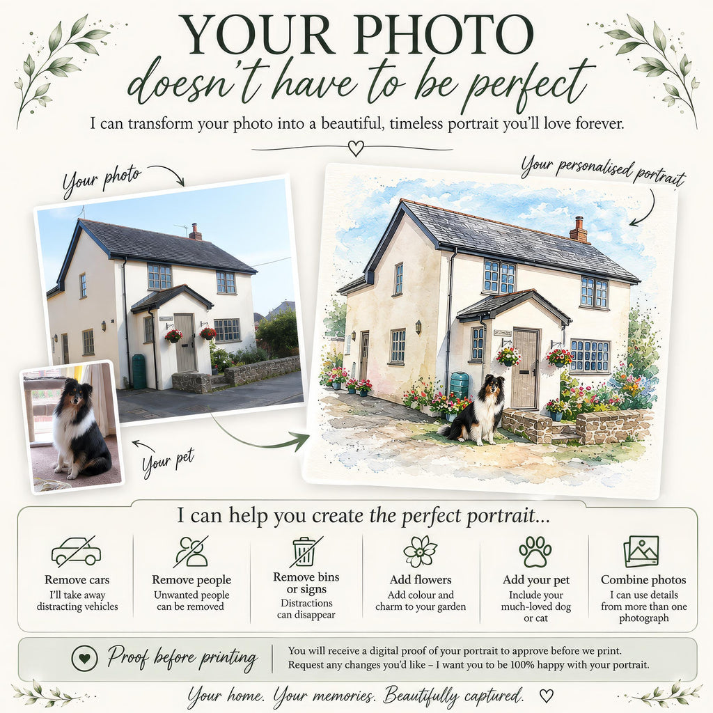 Personalised House Portrait from Photo,  Home Illustration, Custom New Home Gift