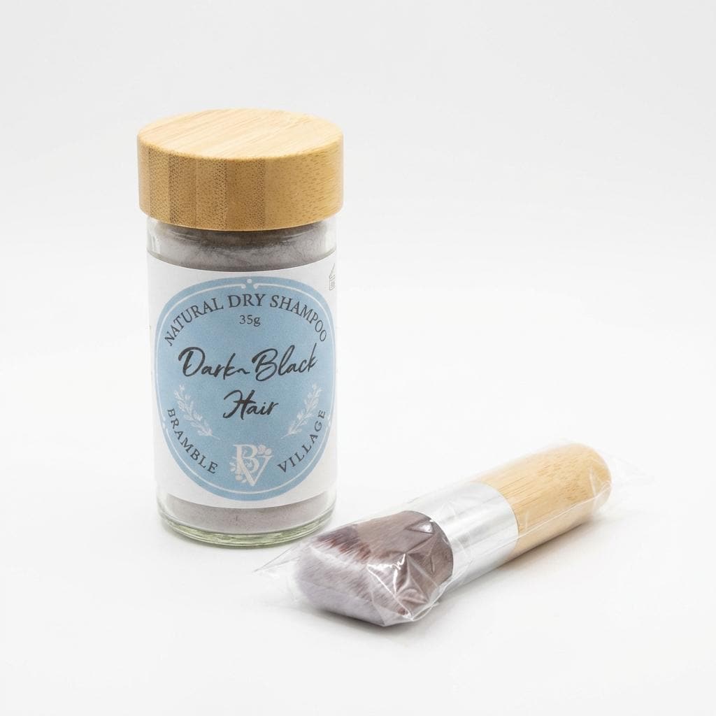 Natural Dry Shampoo Powder: For Dark to Black Hair, Botanical Hair & Scalp Refresher