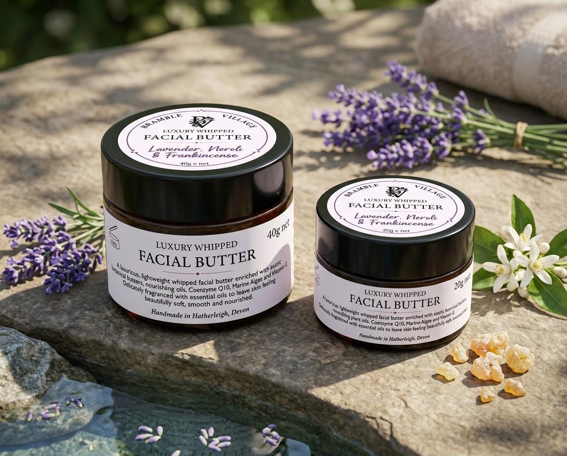 Whipped Facial Butter, Lavender, Neroli & Frankincense Essential Oils, Botanical Oils and Butters, Coenzyme Q10, Marine Algae.