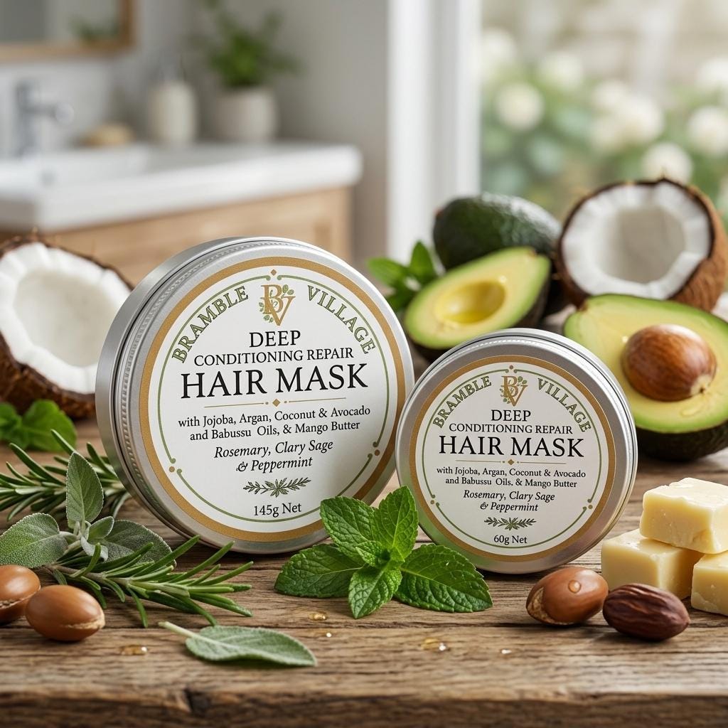 Botanical Deep Conditioning and Repair Hair Mask with Rosemary, Clary Sage and Peppermint