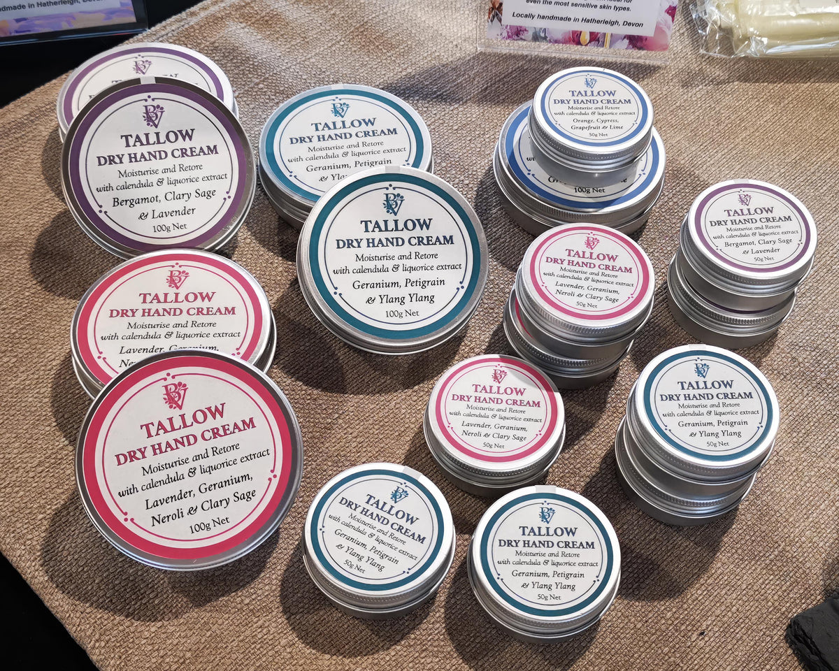 Tallow Hand Cream: for dry skin with Organic Grass Fed Tallow, Calendula & Liquorice Extract, Essential Oils