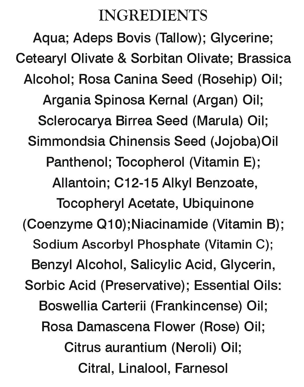 Tallow Day Face Cream: Anti Aging with Rosehip, Vitamin C, Hyaluronic Acid and Q10, with Organic Grass Fed Tallow