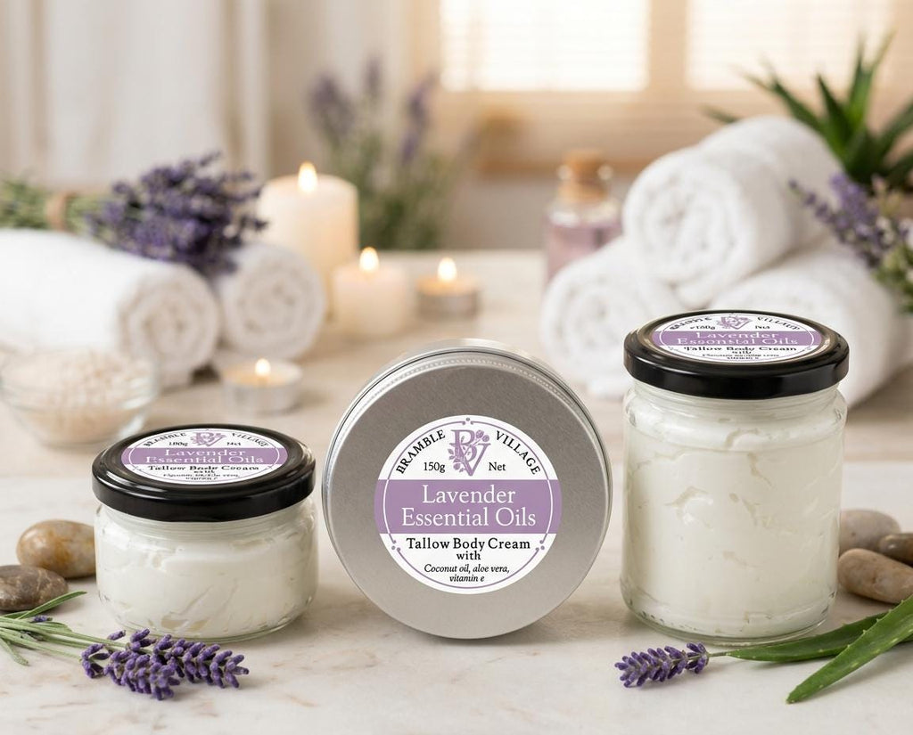 Tallow Body Cream - Lavender Essential Oil, Organic Grass-Fed, Body Moisturiser