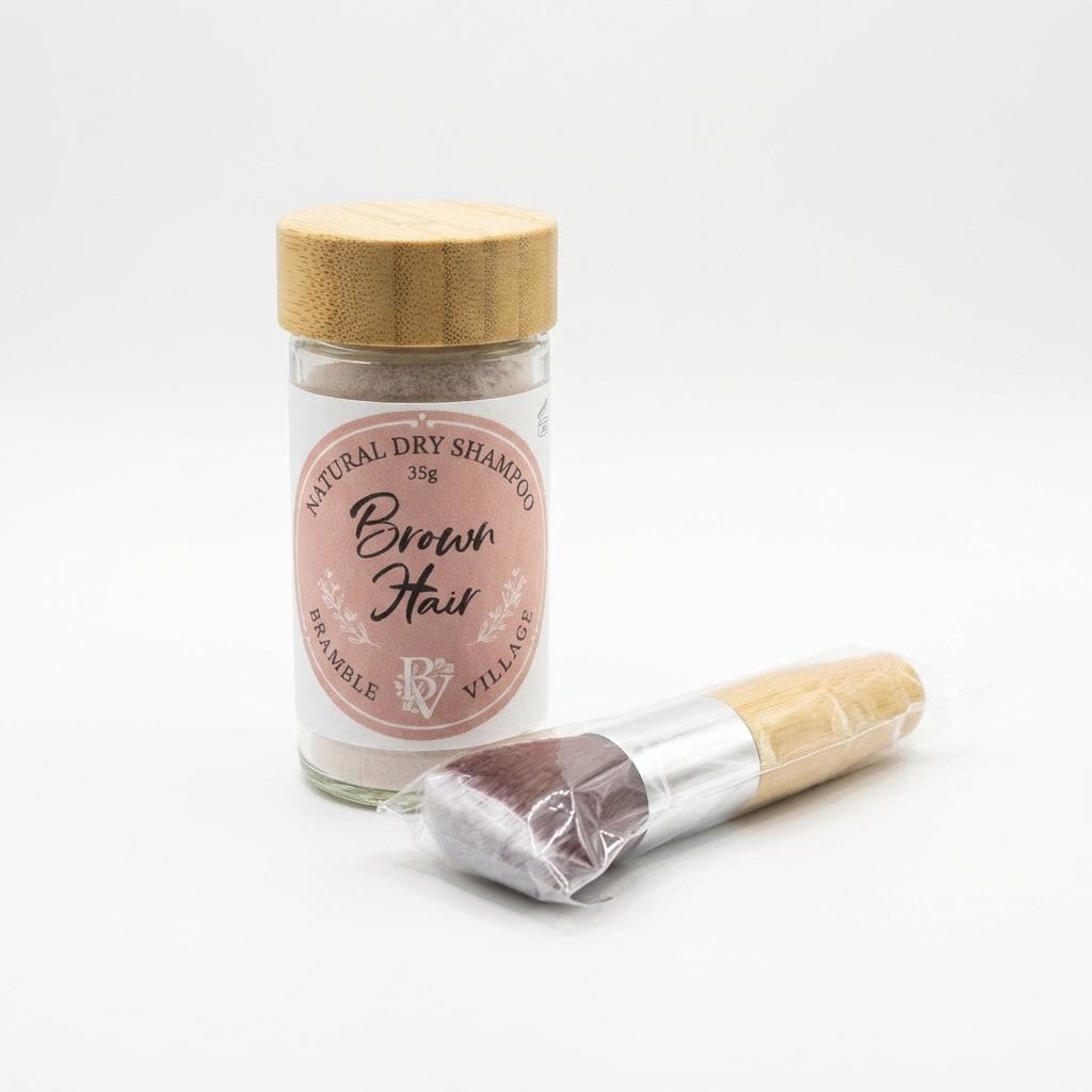 Natural Dry Shampoo Powder: For Brunette or Brown Hair, Botanical Hair & Scalp Refresher