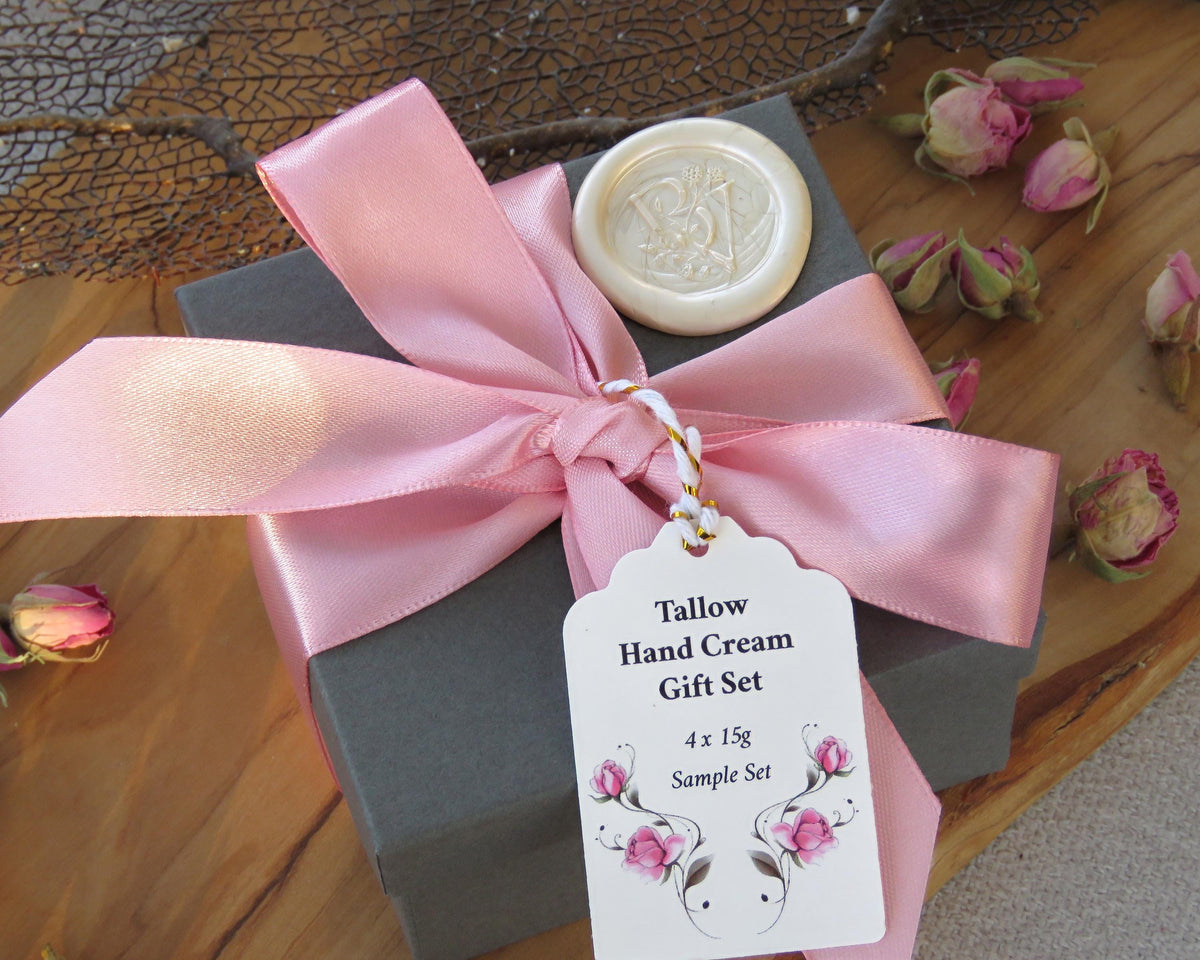 Hand Cream Sample Gift Set: Natural Tallow with Pure Essential Oils,  Dry Skin