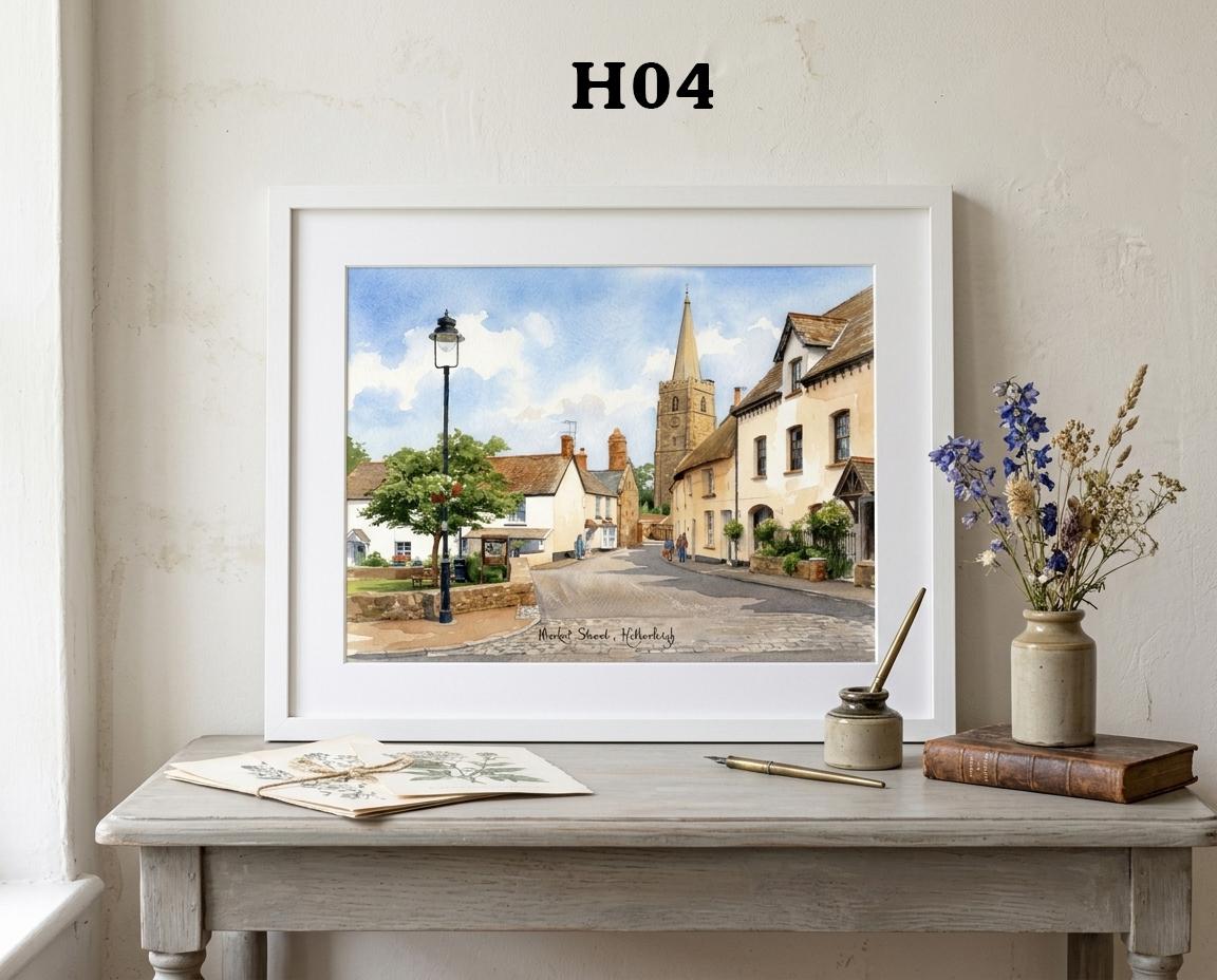 Devon Town Art Print: Personalised Hatherleigh Street Scenes