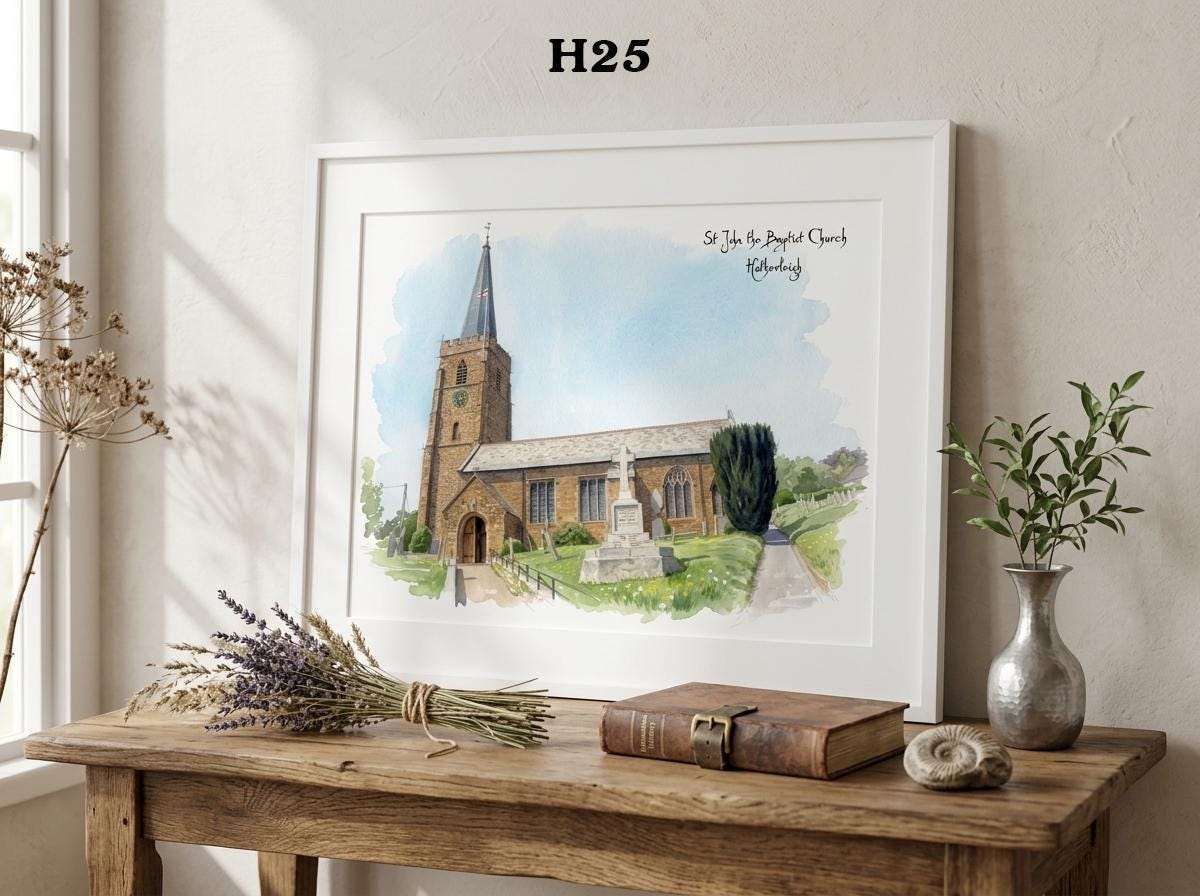 Hatherleigh and Surrounding Villages Pubs and Churches, Devon Historical Pictures, Watercolour-Style Prints