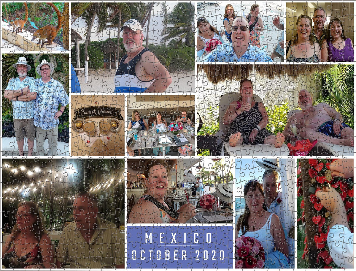 Custom Photo Collage Jigsaw Puzzle: 500 or 1000 Pieces, Personalised Gift Message