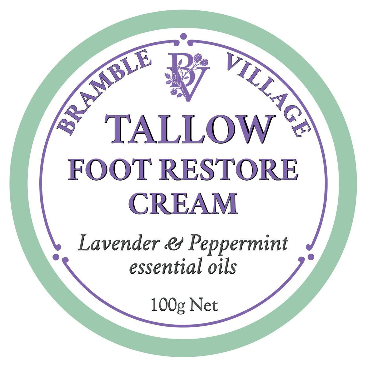 Tallow Foot Cream: Lavender & Peppermint |  Organic Grass Fed Tallow | Dry Cracked Feet Skin Care