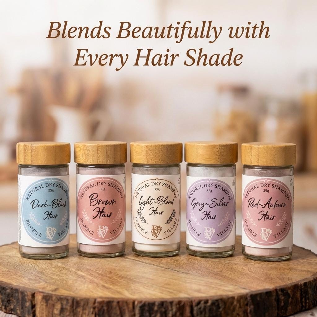Natural Dry Shampoo Powder: For Brunette or Brown Hair, Botanical Hair & Scalp Refresher