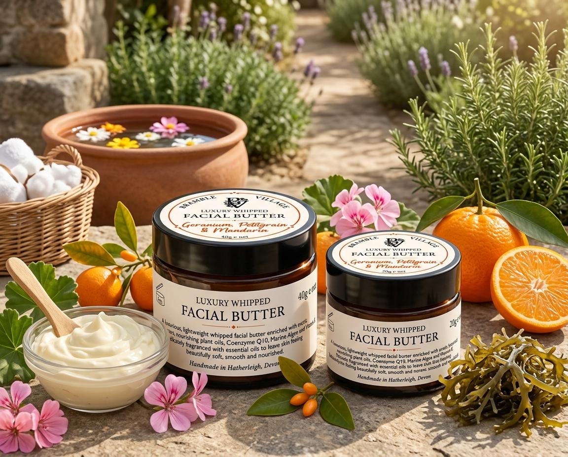 Luxury Whipped Facial Butter, Geranium, Petitgrain, Mandarin Oils, Coenzyme Q10, Marine Algae