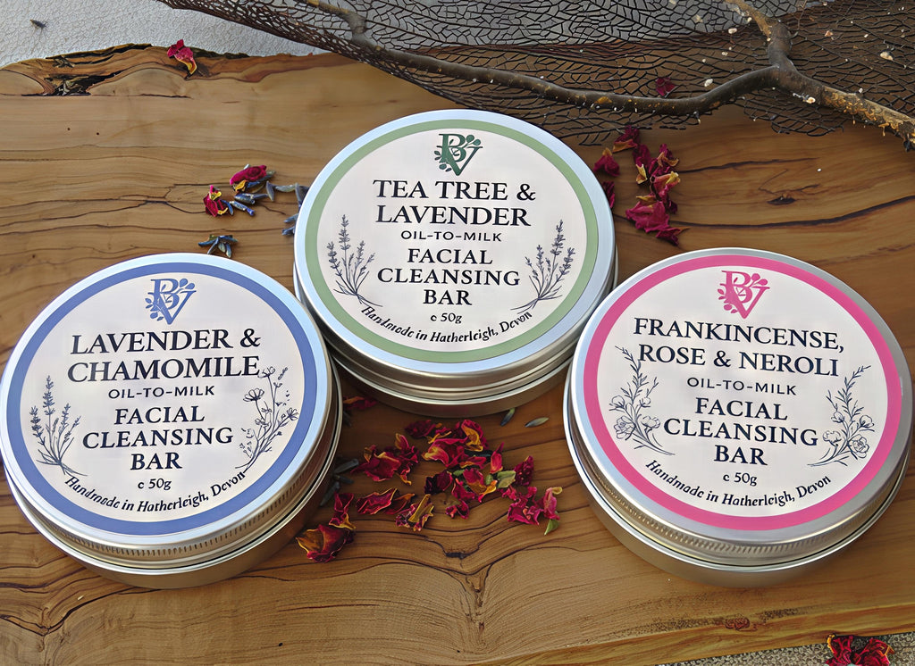 Gentle Face Cleansing Lotion Bar: Essential Oils, Travel Tin