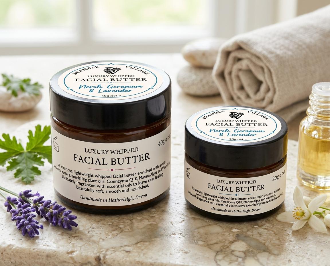 Luxury Whipped Facial Butter, Neroli Geranium Lavender, Coenzyme Q10, Marine Algae