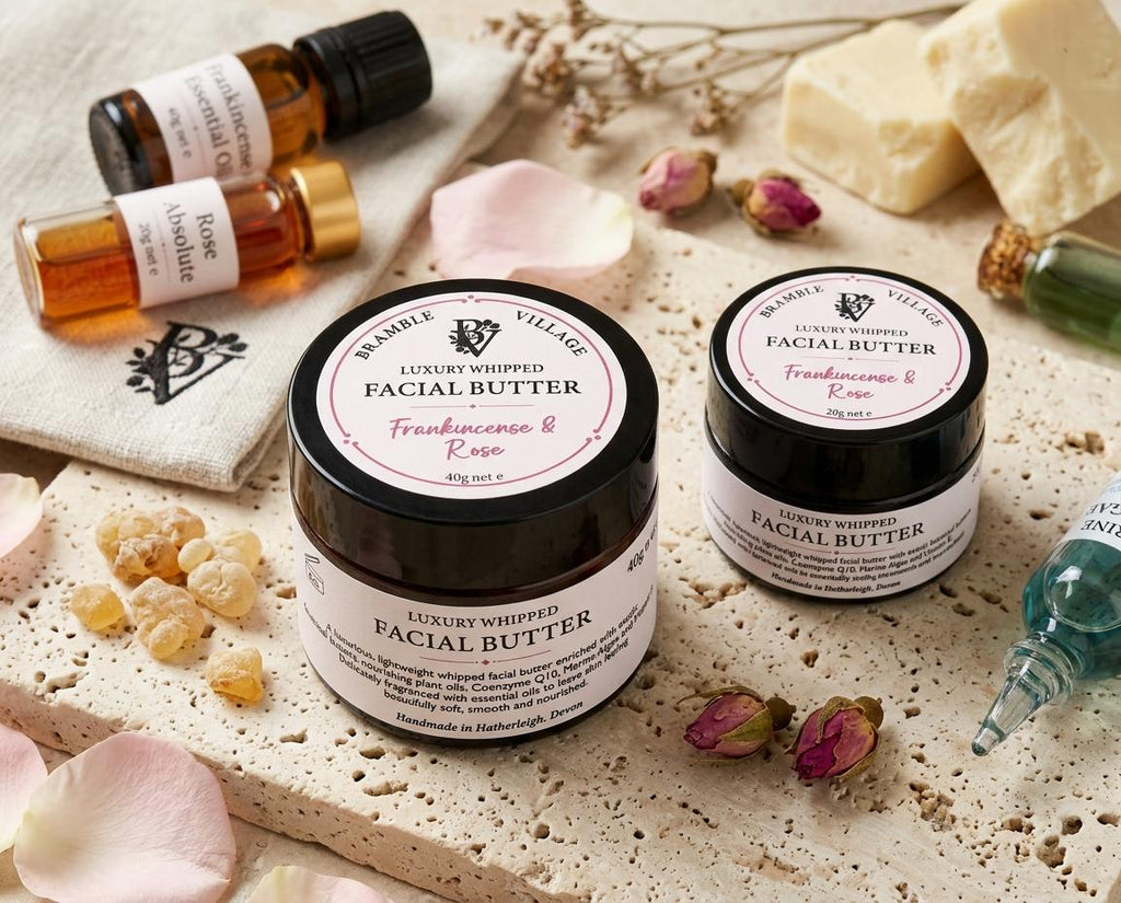 Luxury Whipped Facial Butter, Frankincense & Rose, Coenzyme Q10, Marine Algae (Handmade)