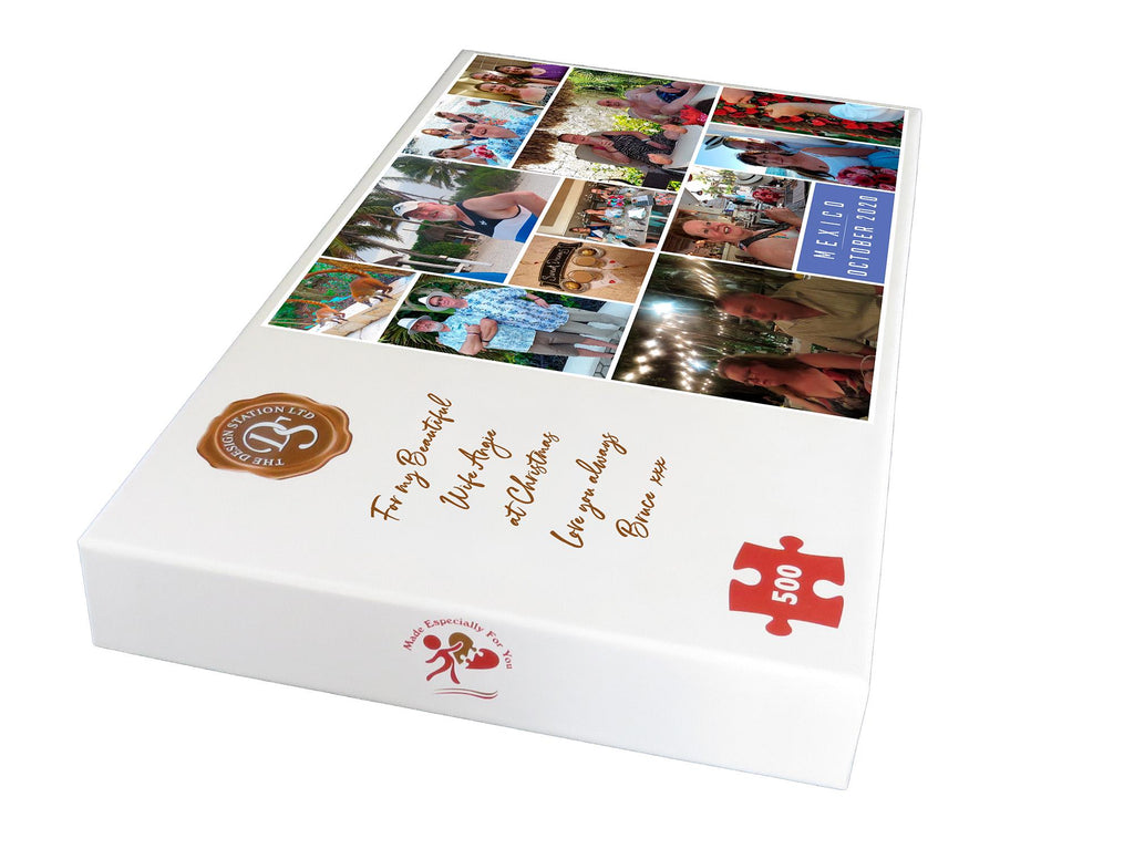 Custom Photo Collage Jigsaw Puzzle: 500 or 1000 Pieces