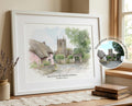 Personalised Wedding Venue Portrait from Photo, Custom Church Art Print, Wedding Anniversary Gift, Church Keepsake