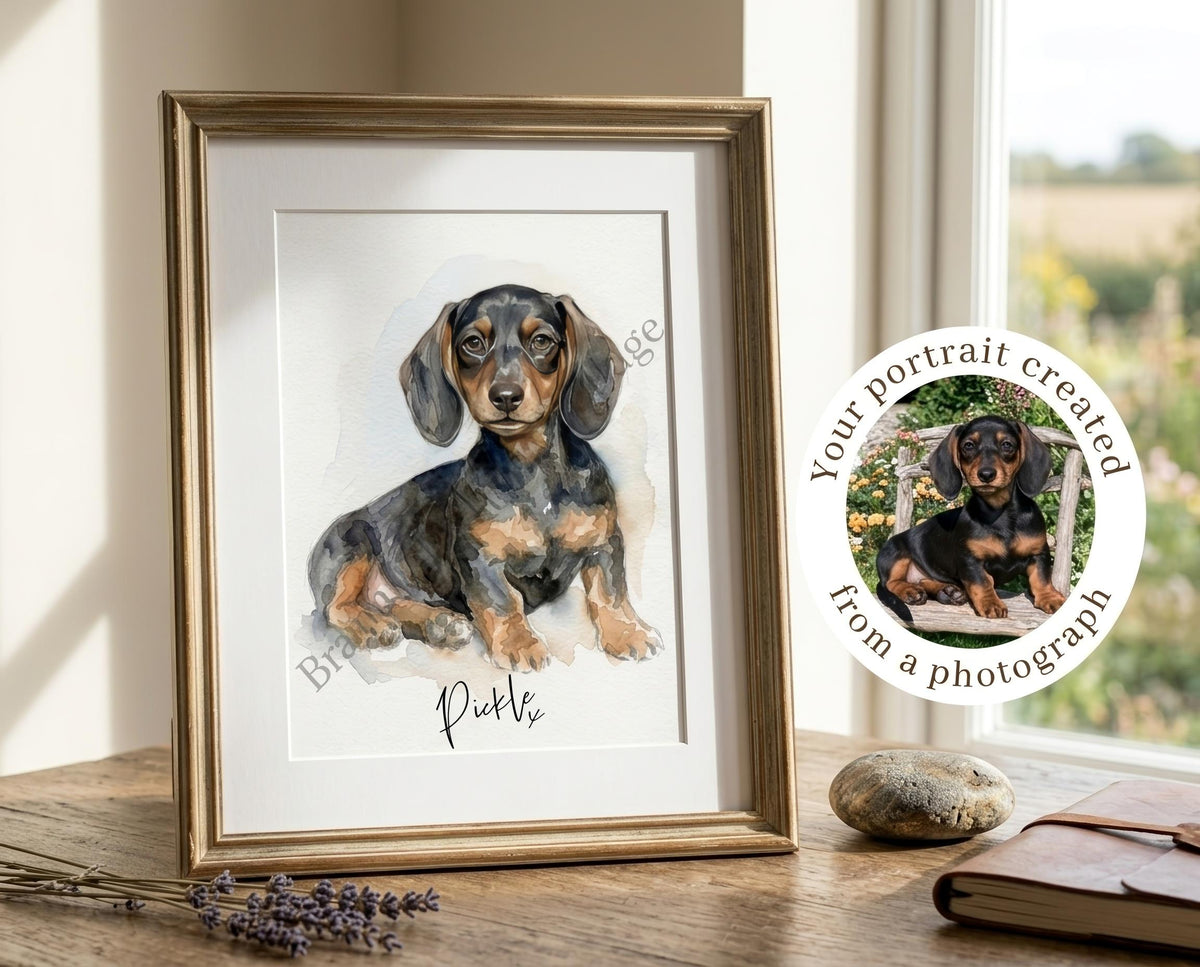 Personalised Dog Portrait from Photo | Custom Pet Art Print | Memorial Gift | Bereavement Keepsake