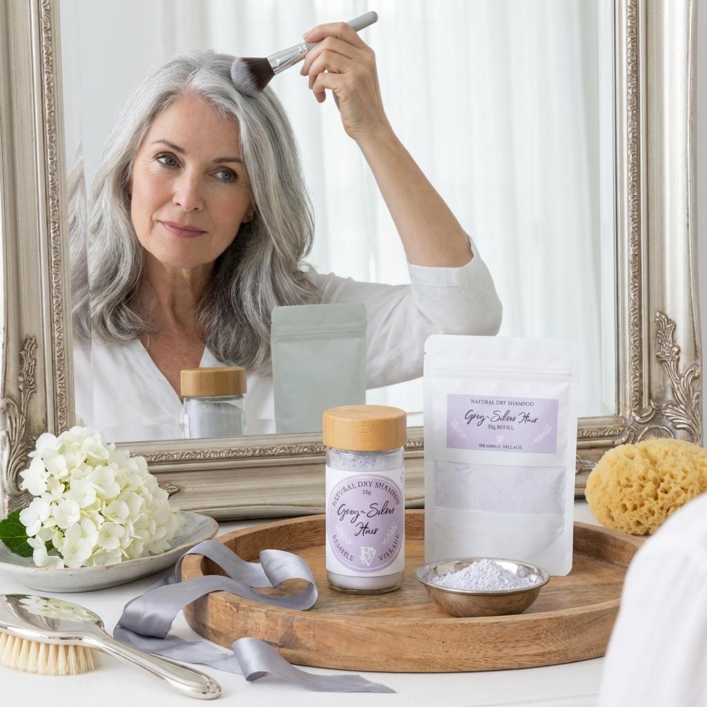 Natural Dry Shampoo Powder - Grey, Silver or White Hair