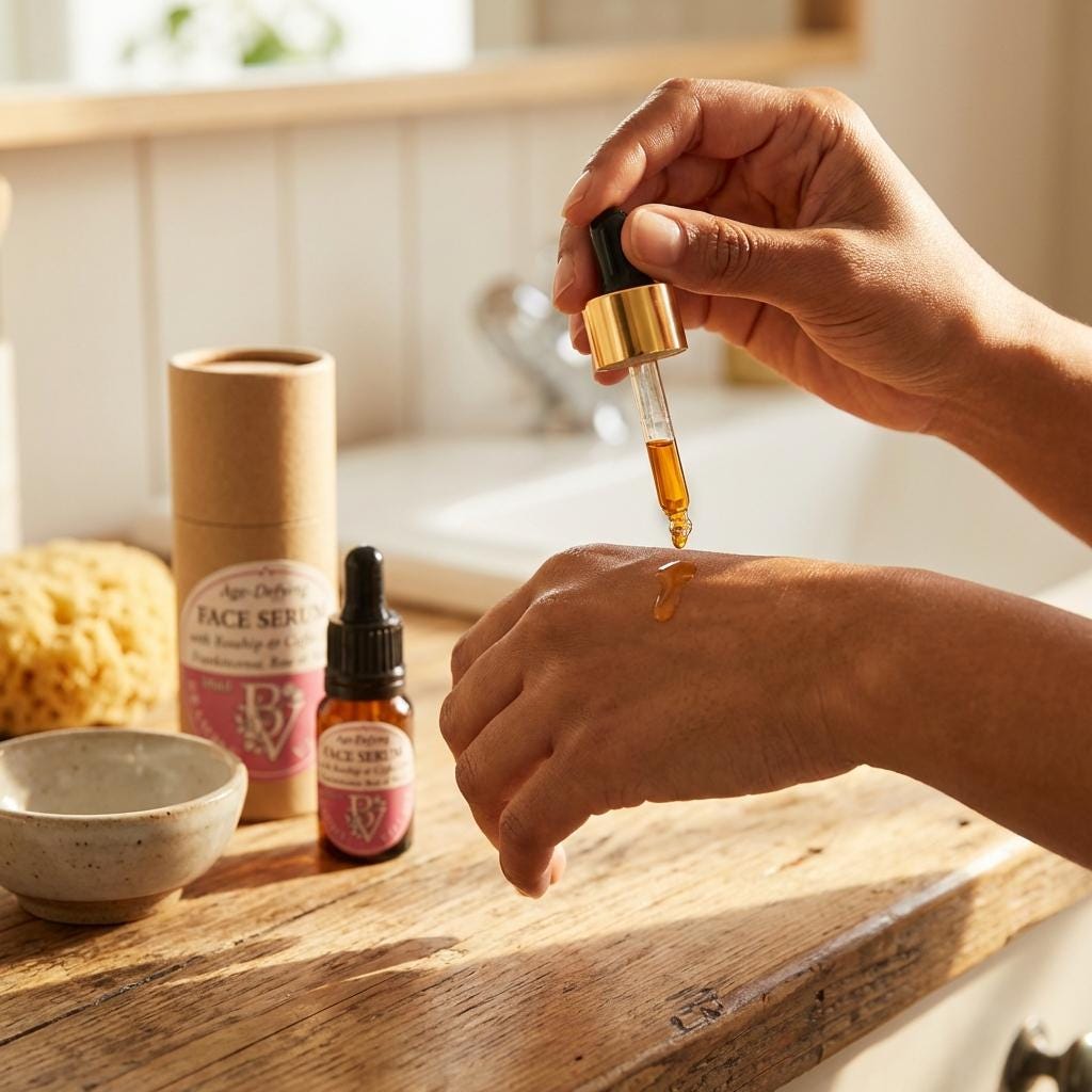 Age Defying Facial Serum: Rosehip, Sea Buckthorn, Coffee, Moringa Oils, Frankincense, Rose, Neroli