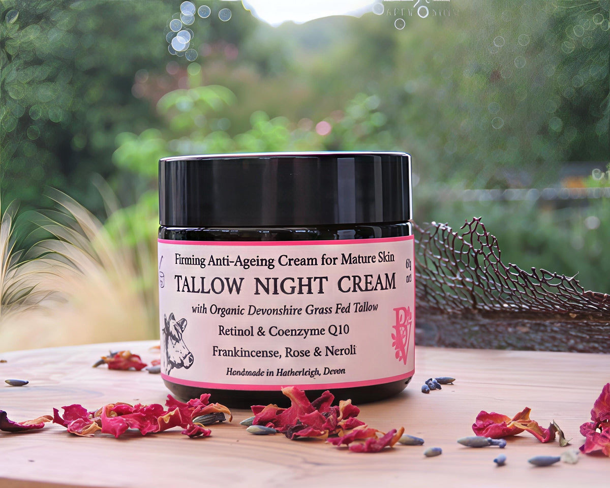 Skin Care Gift Set: Tallow Anti-Ageing Day and Night Face Creams,  Frankincense, Rose, Neroli and Organic Grass Fed Tallow