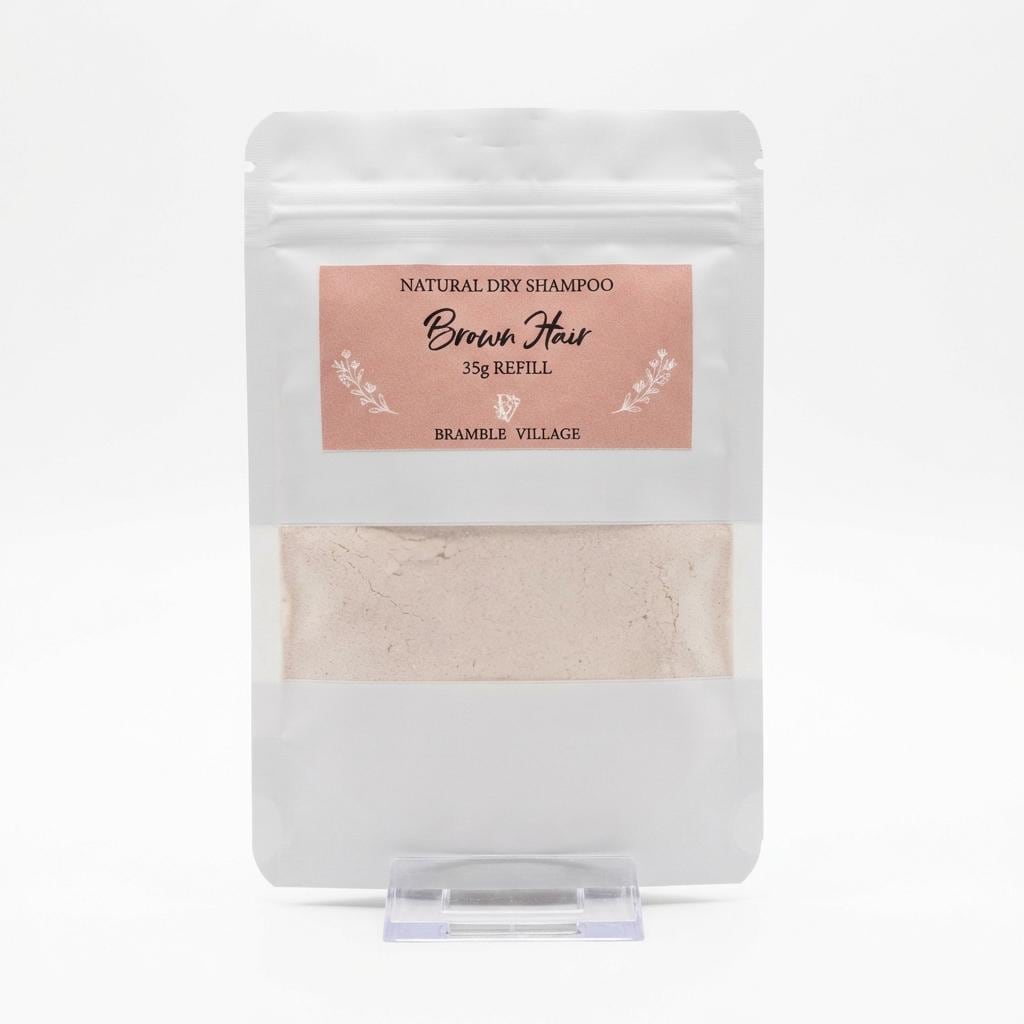Natural Dry Shampoo Powder: For Brunette or Brown Hair, Botanical Hair & Scalp Refresher