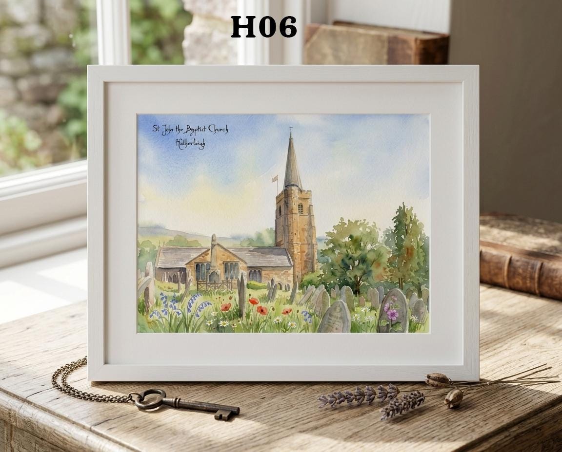 Hatherleigh and Surrounding Villages Pubs and Churches, Devon Historical Pictures, Watercolour-Style Prints