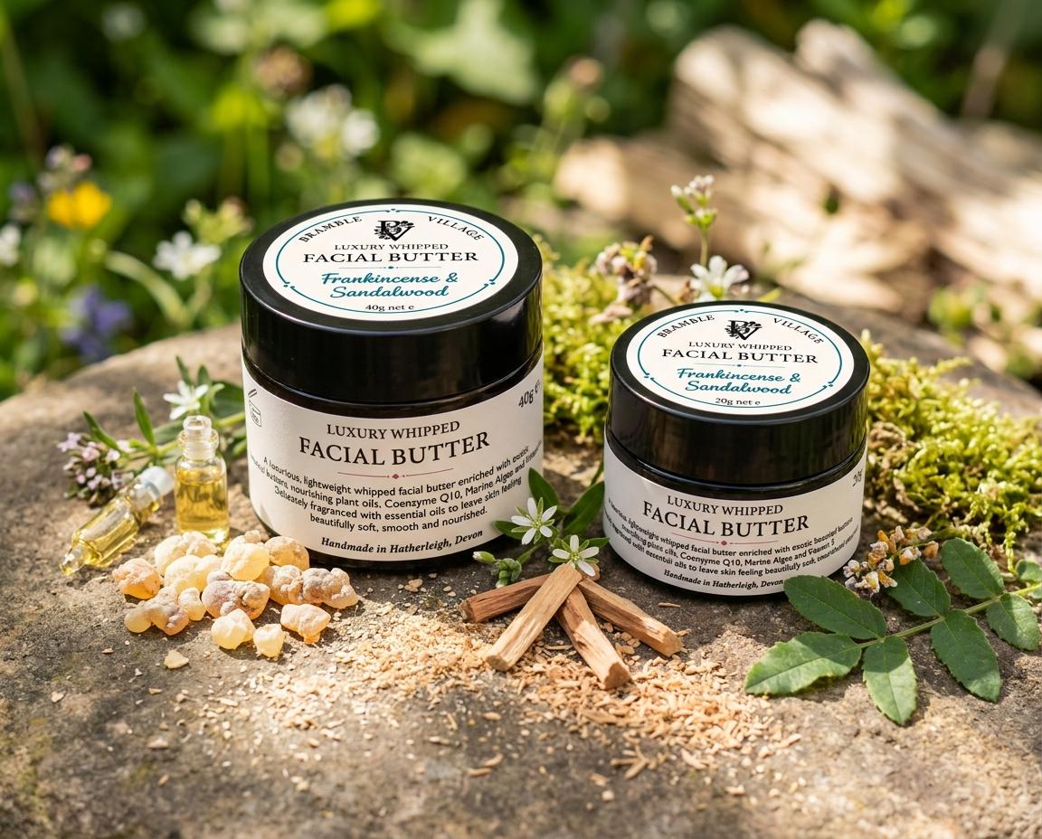 Luxury Whipped Facial Butter, Frankincense & Sandalwood, Coenzyme Q10, Marine Algae