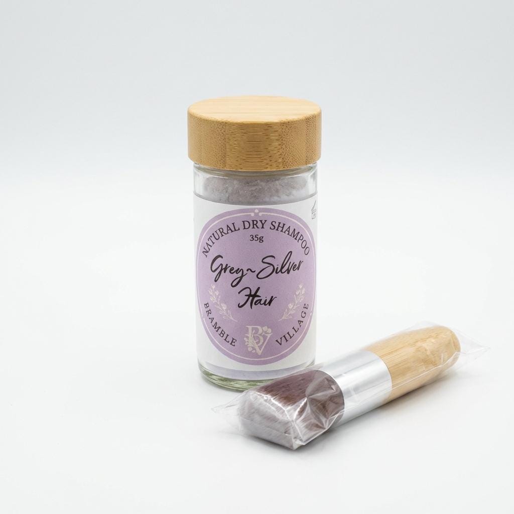Natural Dry Shampoo Powder - Grey, Silver or White Hair
