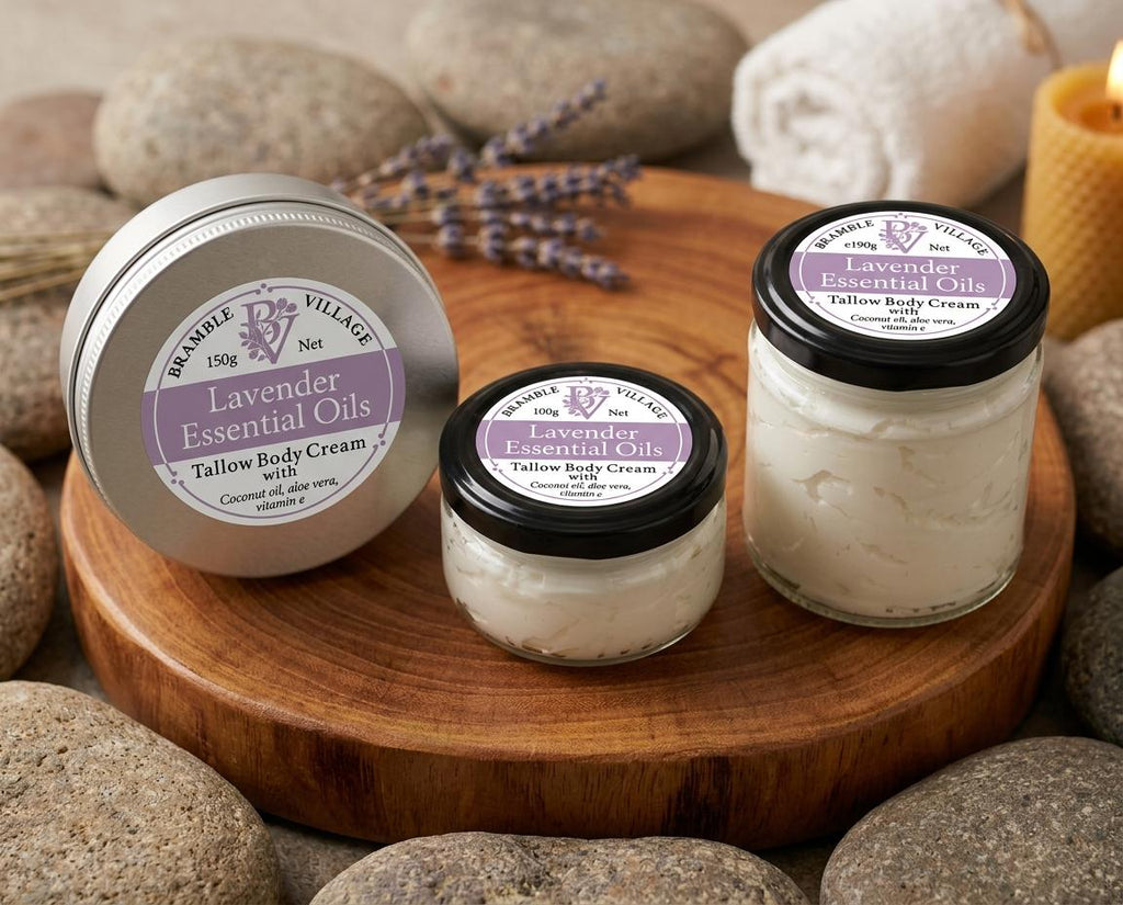 Tallow Body Cream - Lavender Essential Oil, Organic Grass-Fed, Body Moisturiser