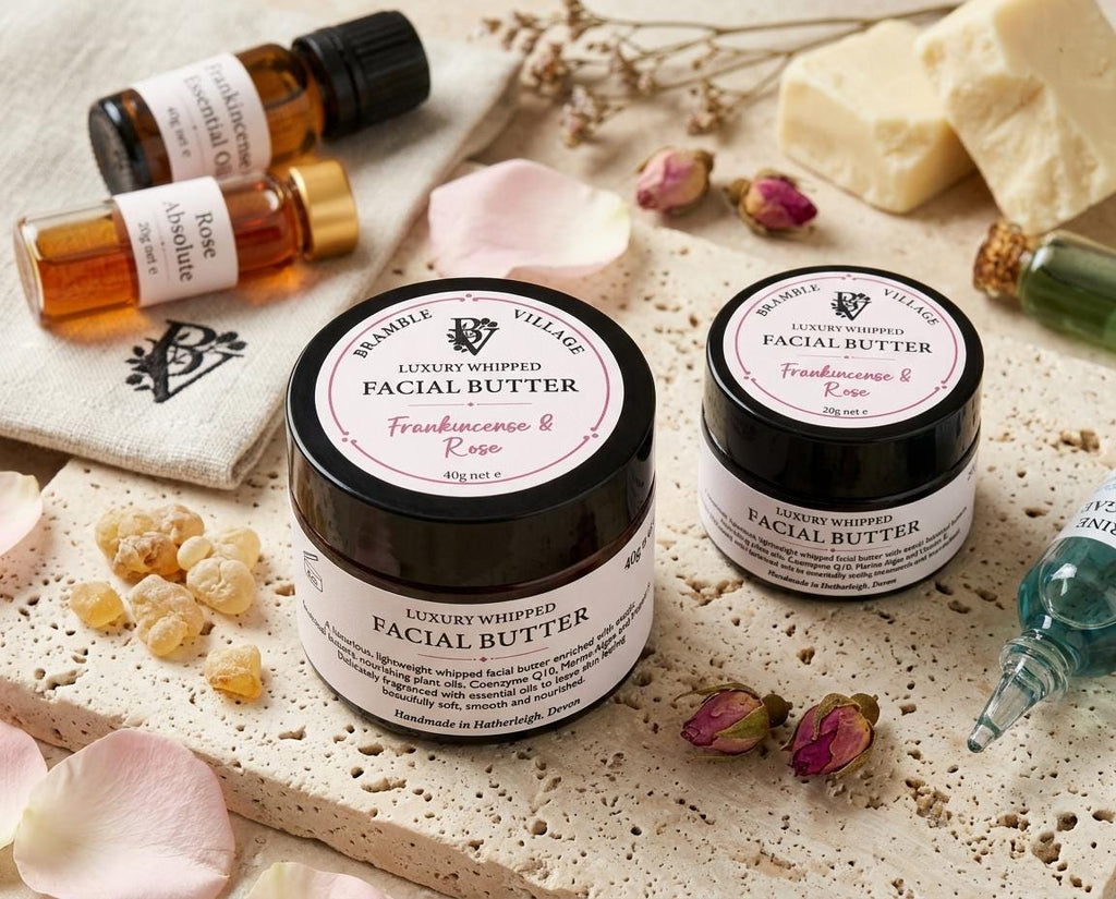 Whipped Facial Butter, Sample Only - Frankincense & Rose Essential Oils, Botanical Oils