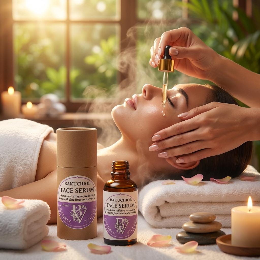 Luxury Bakuchiol Facial Oil Serum: Natural Retinol Alternative, Anti Aging and Mature Skin