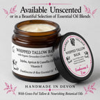Whipped Tallow Balm | Grass Fed Beef Tallow | Jojoba, Apricot & Camellia Oils | Natural Body Moisturiser | Handmade in Devon