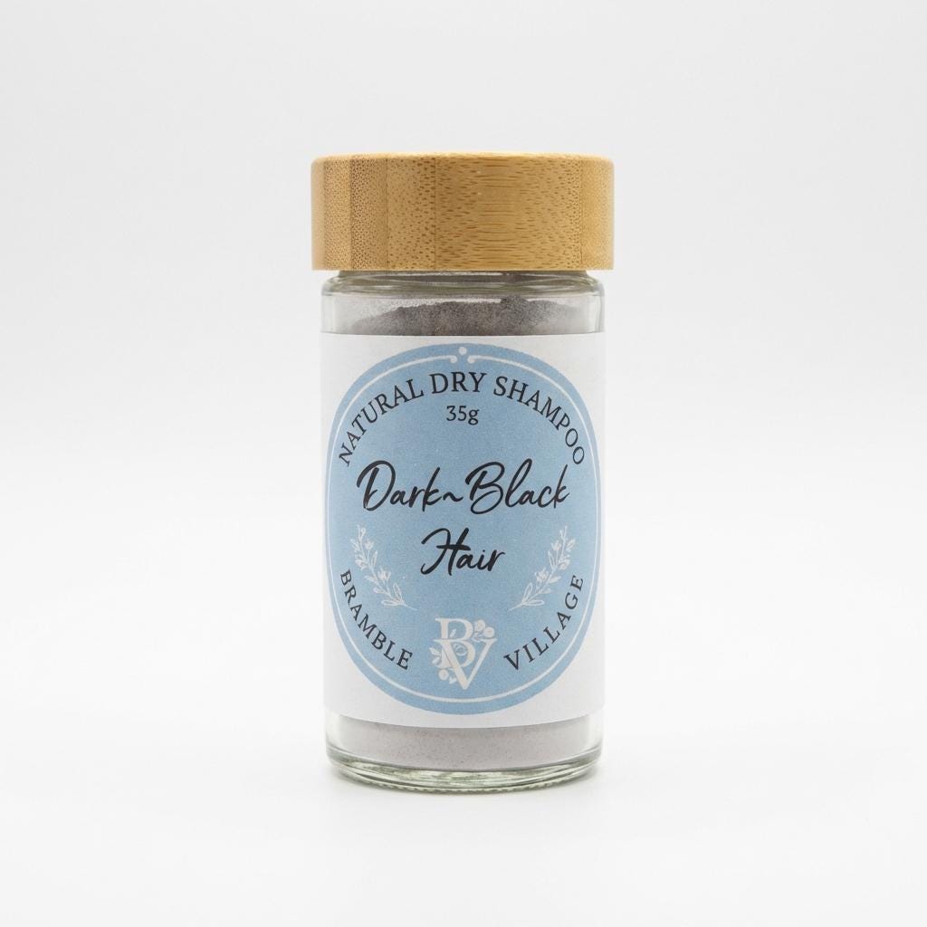 Natural Dry Shampoo Powder: For Dark to Black Hair, Botanical Hair & Scalp Refresher