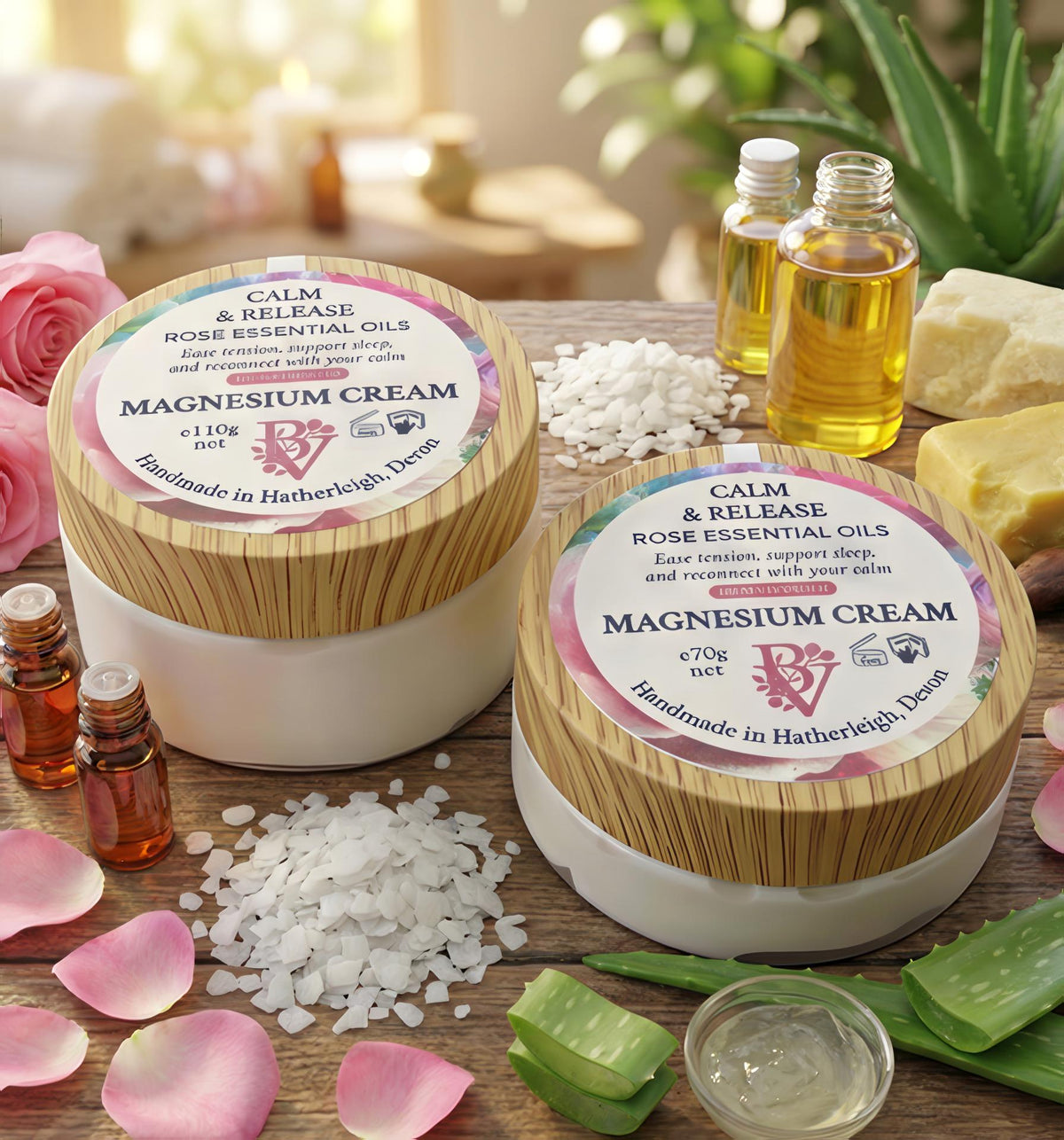 Magnesium Cream High Strength: Calm and Release with Rose Essential Oil