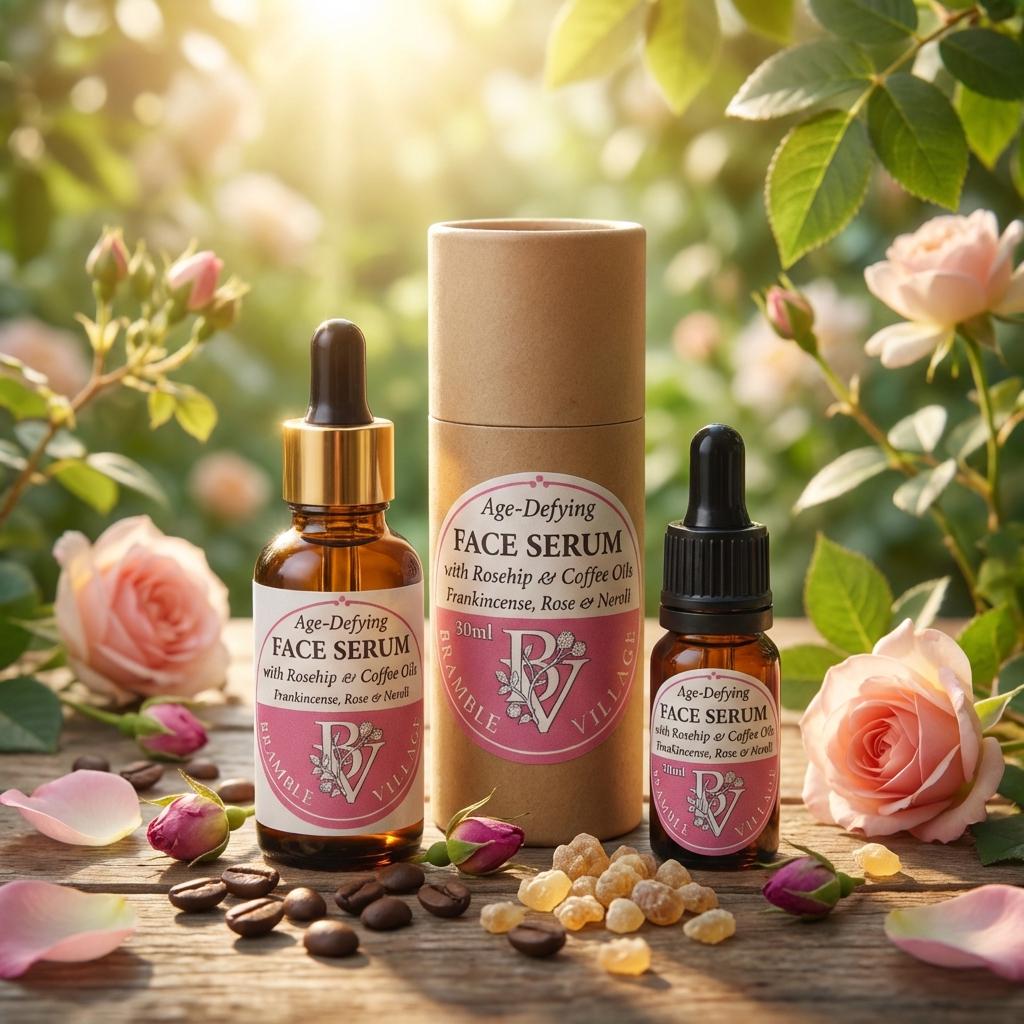 Age Defying Facial Serum: Rosehip, Sea Buckthorn, Coffee, Moringa Oils, Frankincense, Rose, Neroli