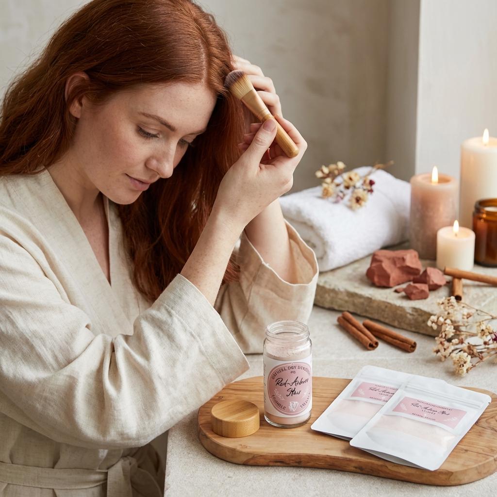 Natural Dry Shampoo Powder: For Copper, Red and Auburn Hair, Botanical Hair & Scalp Refresher