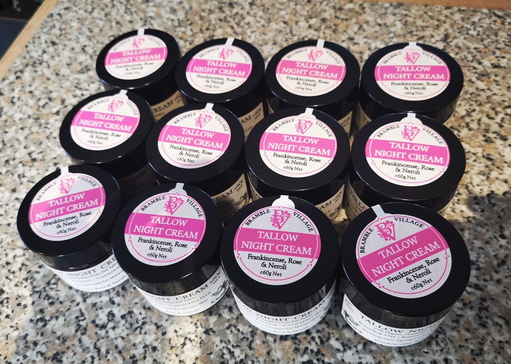 Tallow Night Face Cream - Anti-Ageing Skincare with Rosehip Oil, Retinol, Q10, Frankincense, Rose & Neroli