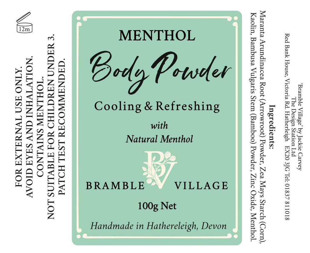 Menthol Body Powder - Cooling and Refreshing - Talc Free