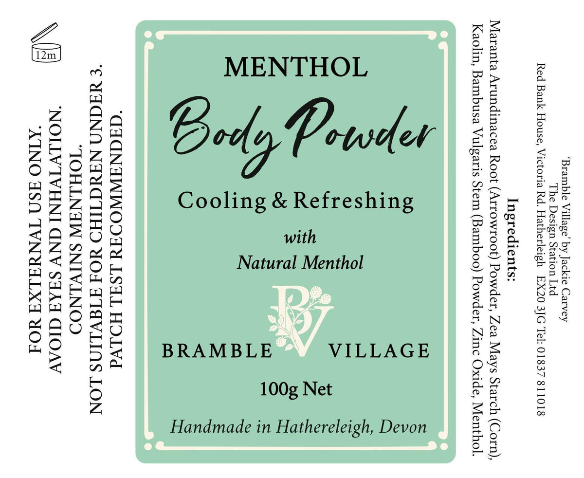 Menthol Body Powder - Cooling and Refreshing - Talc Free