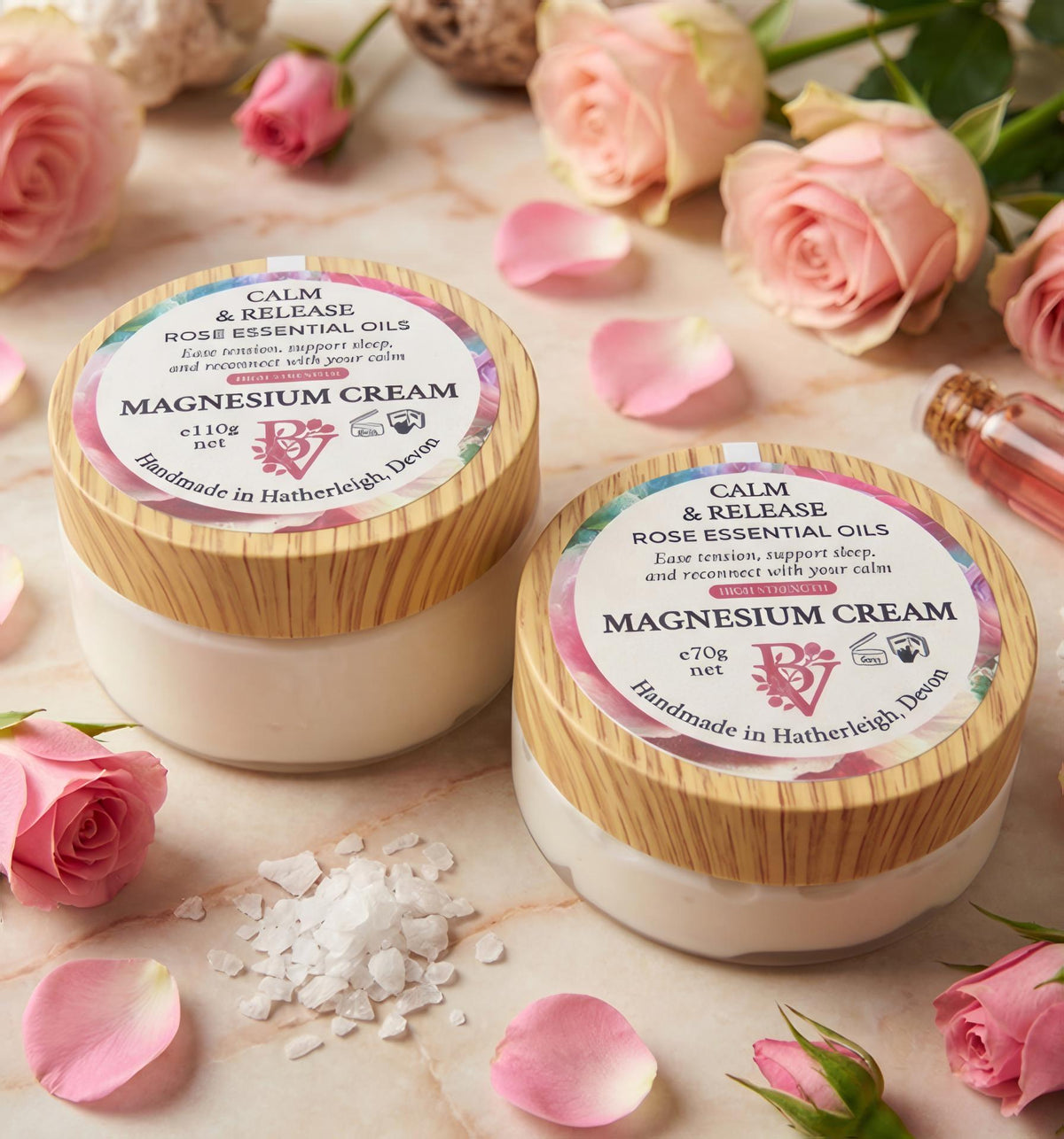 Magnesium Cream High Strength: Calm and Release with Rose Essential Oil
