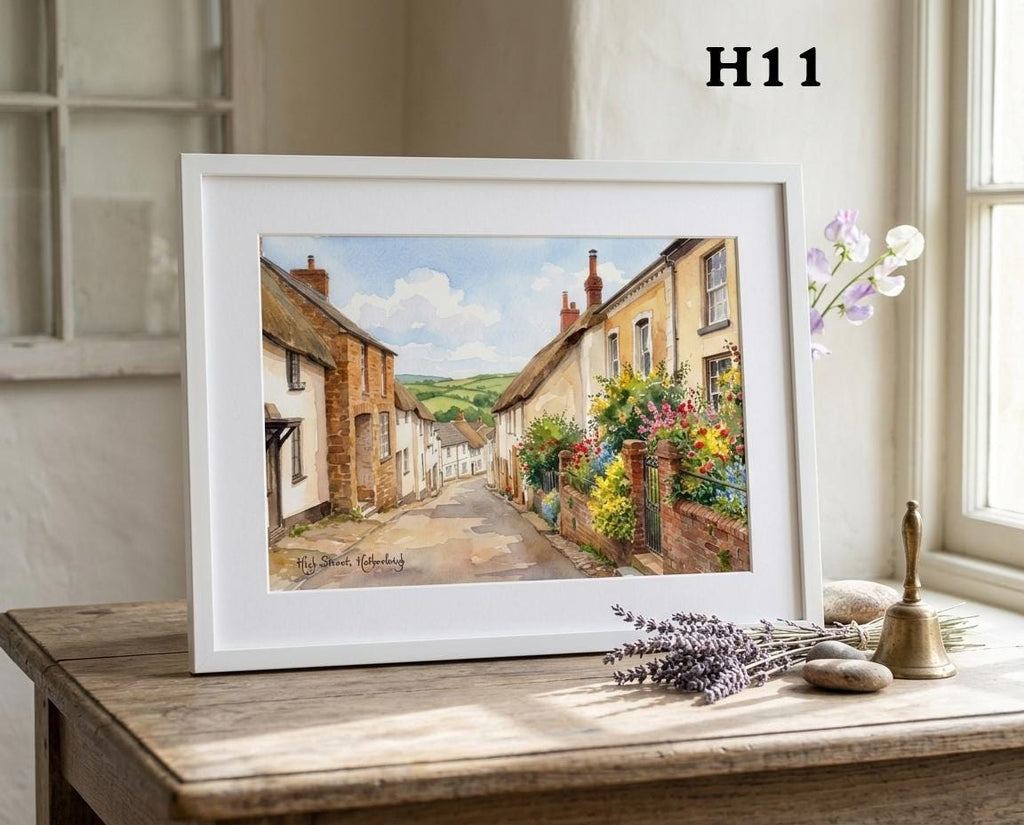 Devon Town Art Print: Personalised Hatherleigh Street Scenes