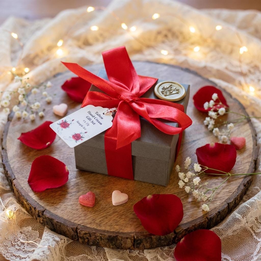 Hand Cream Sample Gift Set: Natural Tallow with Pure Essential Oils,  Dry Skin